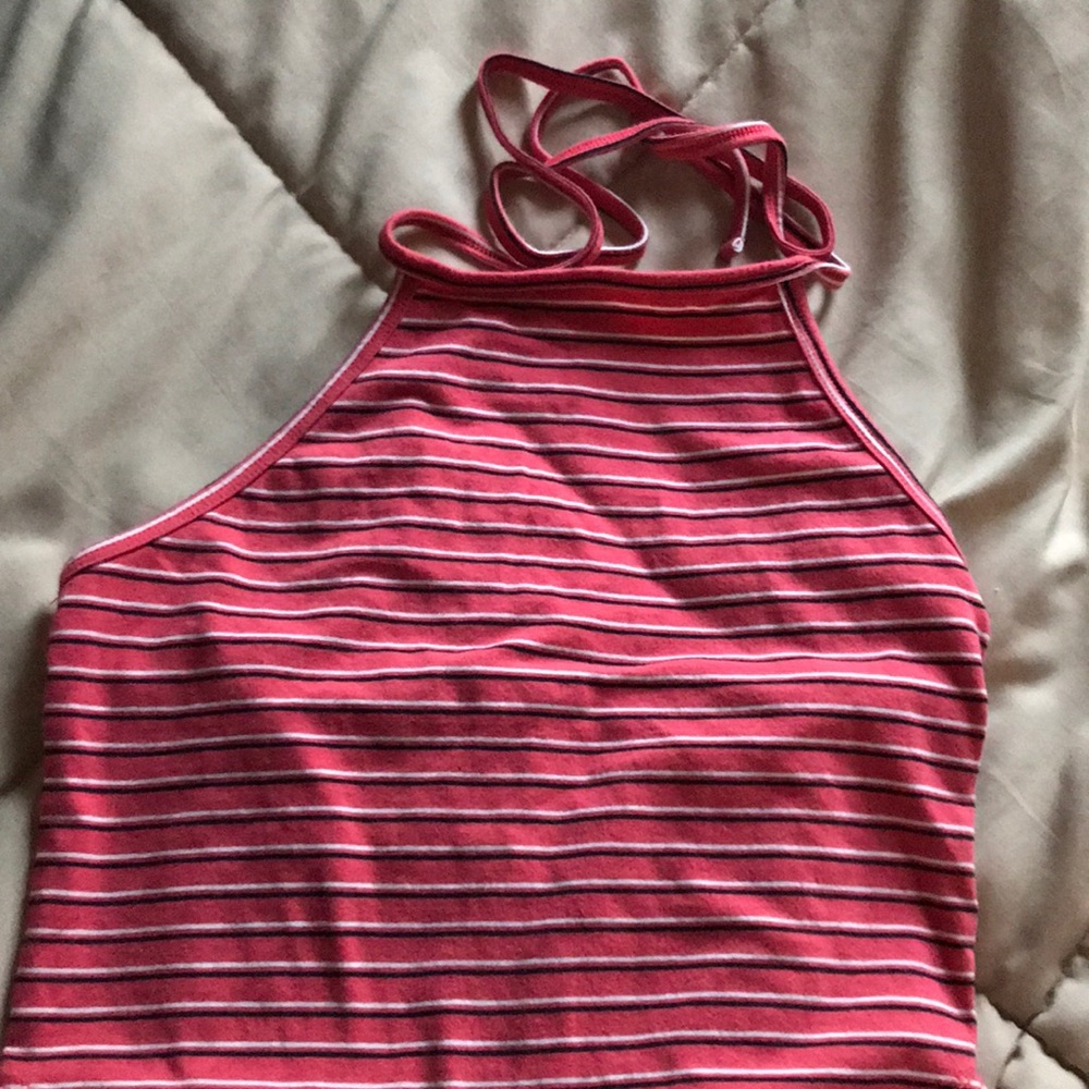 Striped Charlotte Russe cropped halter